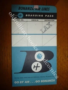 BONANZA AIR LINES 1963 VECCHIO BIGLIETTO AEREO VINTAGE AIRLINE TICKET - Picture 1 of 2