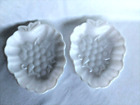 Milk Glass White Embossed Grape Cluster Shaped Snack Plates/Dishes Set of 2