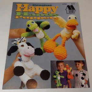 Crochet Happy Hands Puppets Animal Theme Annie's Attic Vintage 1992 READ Full - Picture 1 of 9
