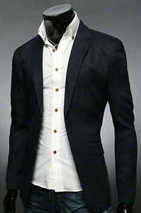 New Mens Best Quality Stylish Linen Cool Light Jacket Jumper Blazer Suit Tops M - Foto 1 di 5