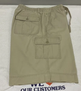 Eddie Bauer Shorts Mens 34 Waist Light Khaki Cargo Shorts Drawstring A34 - Picture 1 of 6