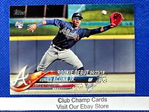 2018 #US252 Ronald Acuña Jr Topps actualización de béisbol serie debut radiocontrol bravos - Imagen 1 de 2