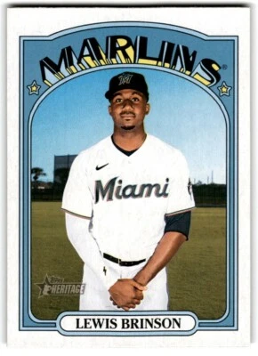 2021 Topps Heritage High Numbers Lewis Brinson Miami Marlins #708 - Image 1 of 2