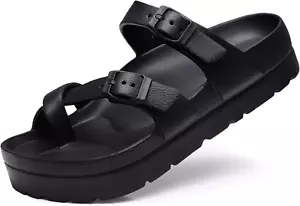 Women'S Platform Sandals with Arch Support Comfortable Foam Slides Lightweight T - Picture 1 of 9