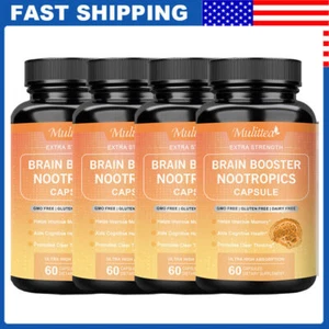 Brain Supplements & Nootropics - Memory Focus Mental Concentration Booster Caps - Picture 1 of 13