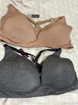 Adore Me Bra Women 36D Sport Beige And Gray.       2 Pcs - Image 1 of 4