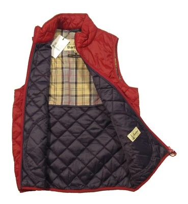 Chaleco acolchado Mitchell rojo langosta Barbour para hombre cremallera completa chaleco Foto 1 de 4