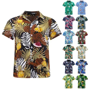 Kids Boys Blouse Vacation Top Beach Shirts Aloha Hawaiian Travel Leisure Party - Picture 1 of 94
