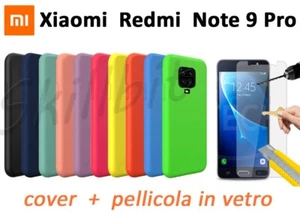 COVER CASE CUSTODIA PROTEZIONE SILICONE GEL PER XIAOMI REDMI NOTE 9 PRO + VETRO - Zdjęcie 1 z 10