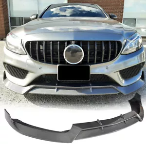 For Benz W205 C200 C250 C300 C43 15-17 REAL CARBON Front Bumper Lip Splitter - Picture 1 of 13