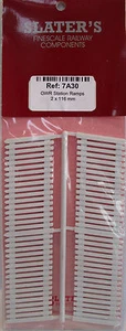 Slaters 7A30 GWR Station Ramps Fence 2 x116mm White Plastic Kit 0 Gauge 1st Post - Foto 1 di 10