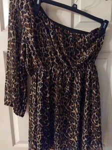 Fun & Flirt Junior XL Multicolor Chiffon one shoulder Dress Lined - Picture 1 of 8