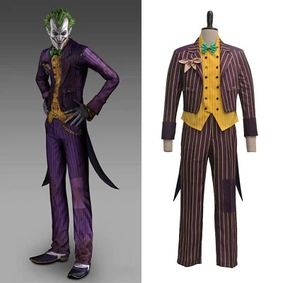 Batman Arkham Asylum Joker Stripe Suit complete outfit Cosplay Costume Halloween - Image 1 of 4