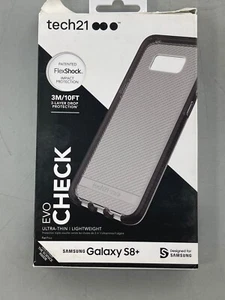 Tech21 Evo Check Flexible Case For Samsung Galaxy S8+ Plus - Smokey Black Clear - Picture 1 of 4