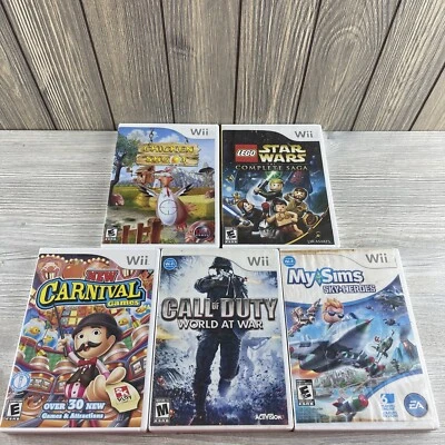 Lot of  5 Nintendo  Wii Games Call Of Duty, Lego Star Wars, Carnival Games - Image 1 of 4