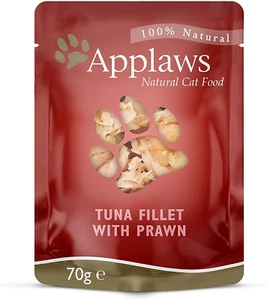 Applaws 100% Natural Wet Cat Food, Tuna Fillet with Pacific Prawn in Broth 12 x