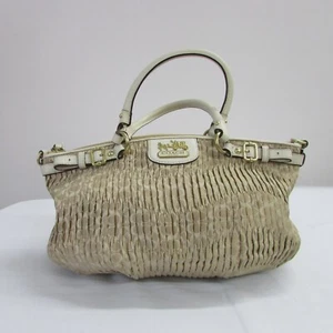 Cartera Coach Mujer Madison Sophia Bronceada Firma Plisada Doble Mango De Colección - Imagen 1 de 8