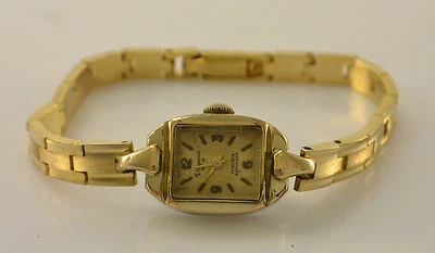 Dugena Damenuhr 17 Rubis Antichoc vergoldet Walzgold-Double /  Handaufzug - Bild 1 von 4