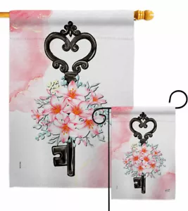 Key of Bouquet Garden Flag Valentines Spring Decorative Gift Yard House Banner - Picture 1 of 17