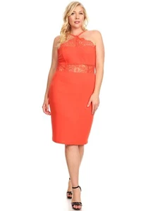 C.O.C. Vestido corto ceñido al cuerpo Curve para mujer talla grande multitela talla 2XL - Imagen 1 de 16