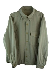 Uniqlo Mens Cotton Blend Collared Shacket Overshirt Size L Beige Hipster Trendy - Picture 1 of 8