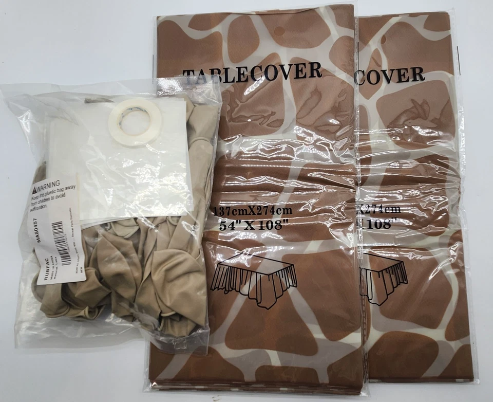 2 capas de mesa safári selva papel girafa 54 x 108 e 81 balões - Imagem 1 de 4