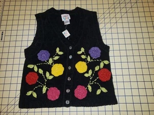 New Tags Talbots Kids Floral Girls 7/8 Sleeveless Knit Crochet Boho Sweater Vest - Picture 1 of 4