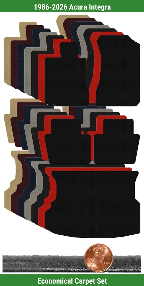 Juego de alfombrillas Lloyd Custom Velourtex para Acura Integra 1986-2026 (5 piezas) #9U Foto 1 de 4