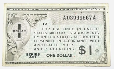 Series 461 $1 US Military Payment Certificate Block 10 - Image 1 of 2