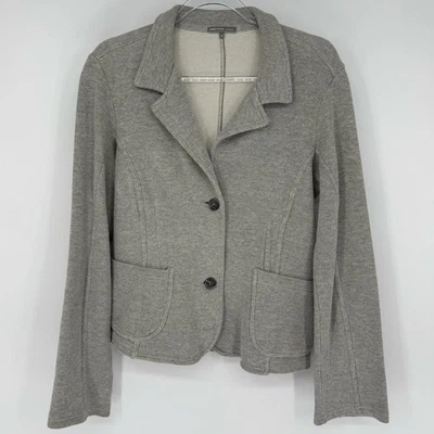 Suéter Blazer James Perse Acanalado Suave Gris 100% Algodón Talla 4 Atemporal Elegante Foto 1 de 4