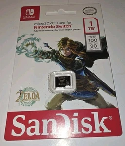 SanDisk 1TB Micro SD microSDXC Memory Card for Nintendo Switch - Zelda Theme - Picture 1 of 2