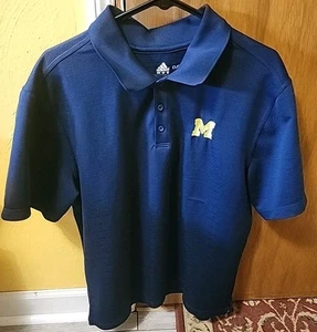 Polo Michigan Wolverines uomo XLarge blu Adidas Golf Climalite NCAA - Foto 1 di 3
