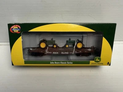 Athearn Rock Island HO 81274 40' Flat with 2 John Deere Tractors RI 90093 New - Image 1 of 3