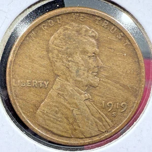 1919-S U.S. Lincoln Wheat Cent Error Wood Grain Woody SP6006 - Picture 1 of 2