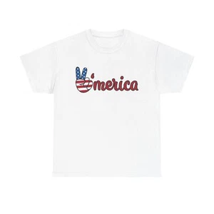 Patriotic Tee, USA Flag Shirt, American Pride Top, Fourth of July Apparel, - Picture 1 of 5