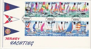 GB Stamps First Day Cover Jersey Yachting, Marina, sea, sailing, flag, race 1998 - Picture 1 of 1