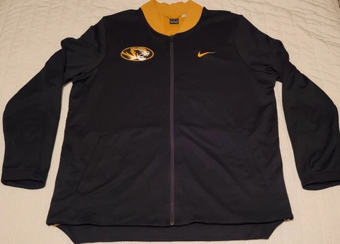 Nike Dri-Fit Missouri Tigers Mizzou Full Zip Vented Jacket Black XXL Length + 2 Cover