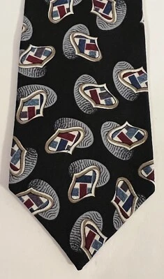 Corbata para hombre Guy Laroche azul seda geométrica atómica Foto 1 de 4