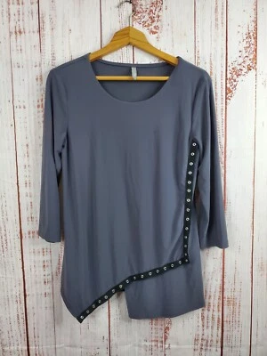Camisa Last Tango Mujer Gris Medio Dobladillo Asimétrico Elastizado Jersey Túnica Top  Foto 1 de 4