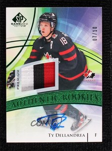 2020-21 Upper Deck SP Game Used Green /10 Ty Dellandrea RPA Rookie Patch Auto RC