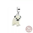 💖 Pug Charm Dog Puppy Pet Genuine 925 Sterling Silver Bead Bracelet  