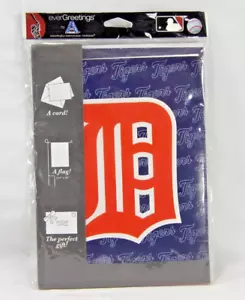 Detroit Tigers Ever Greetings Card & Garden Yard Flag Set MLB Licensed New - Picture 1 of 3