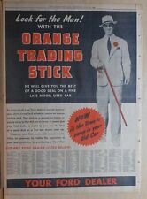 1940 full page newspaper ad for Ford used cars - Look for Man with Orange Stick!