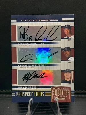 Donruss Signature Series 2005 Wladimir Balentien Miguel Negron novato automático radiocontrol Foto 1 de 2