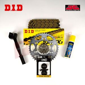 DID JT X-Ring Gold Chain and Sprocket Kit for Husqvarna TE610E 1999-2004