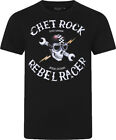 Chet Rock Rebel Racer Retro Skull Rundhals Motiv Herren Kurzarm Shirt Rockabilly