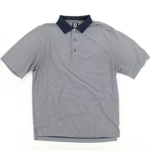 Footjoy Coldstream CC High Stretch Striped Golf Polo Shirt White Men's L - Picture 1 of 7