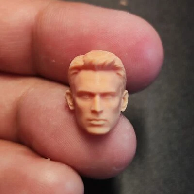1:18 Steve Rogers Captain  Head Sculpt Carved For 3.75" Male Figure Body - Image 1 of 4