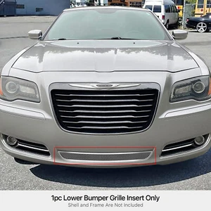 Fits 2011-2014 Chrysler 300/300C Bumper Stainless Chrome Mesh Grille Insert - Picture 1 of 7