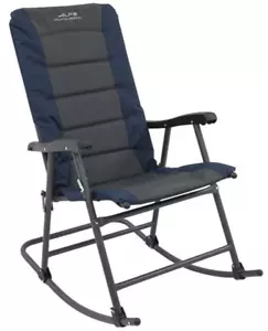 NEW Alps Mountaineering Navy Gray Folding Locking Steel Frame Rocking Chair - Picture 1 of 10